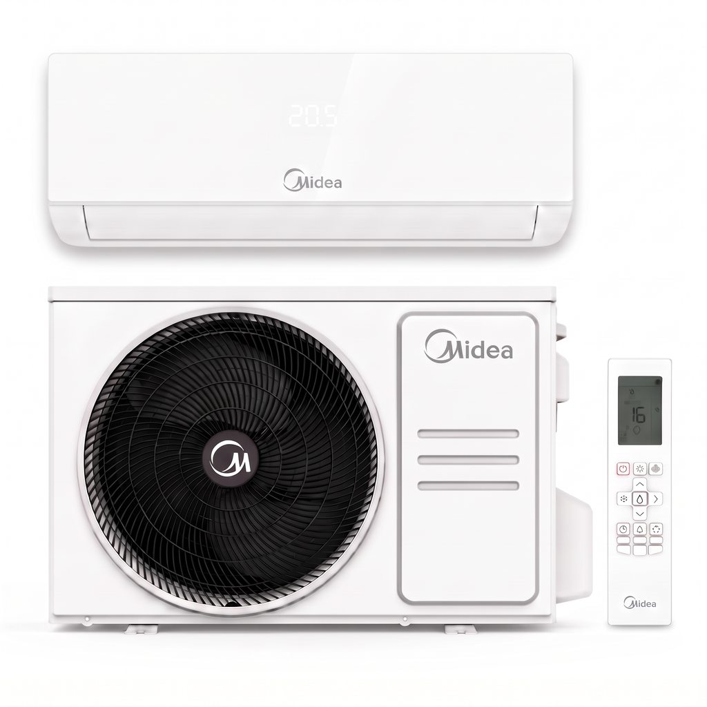 Midea Elegance Set: Innengerät, Außengerät und Fernbedienung