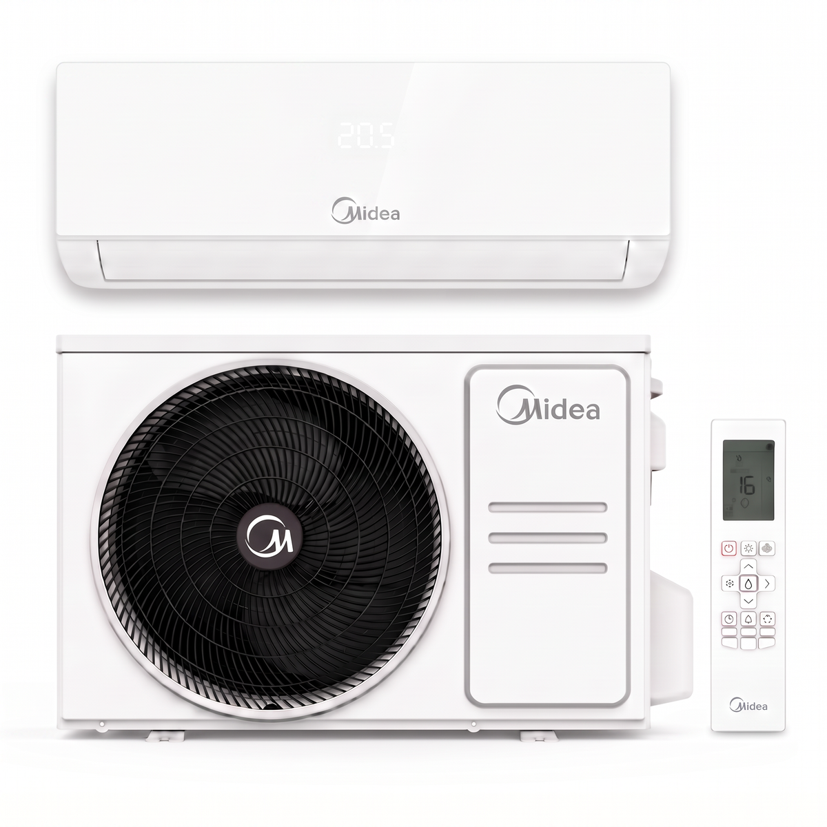Midea Elegance Set: Innengerät, Außengerät und Fernbedienung