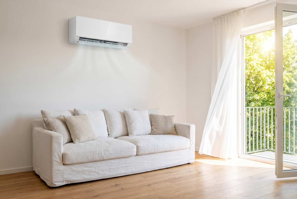 Split-Klimaanlage im Wohnraum